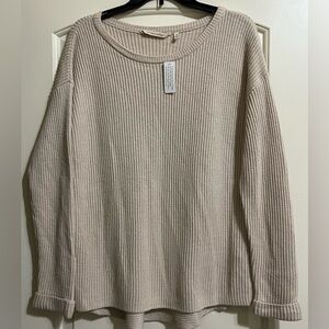NEW Soft Surroundings Soft Cozy Ribbed Women’s Sweater Wool Cashmere Blend XS